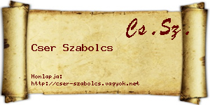 Cser Szabolcs névjegykártya
