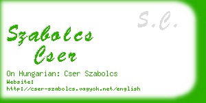 szabolcs cser business card